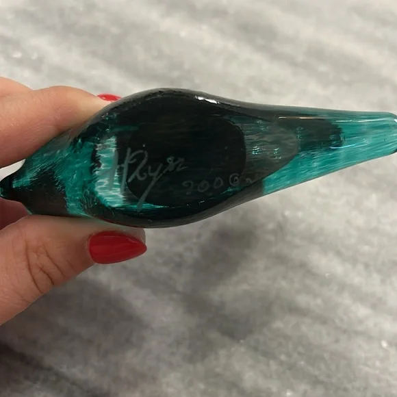 Henryk Rysz Signed Hand Blown Art Glass Snail Sculpture Figurine Rare 2006